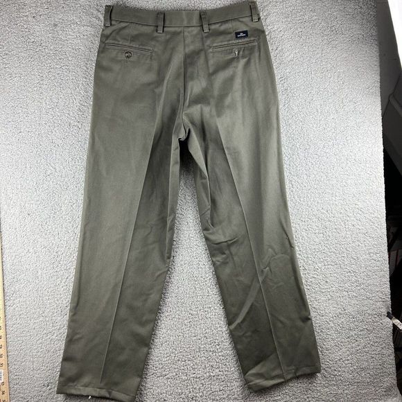 Dockers Pleated Classic Fit Chino Pants 34x34 (34x30) Men's Cotton Blend Gray - Picture 8 of 9